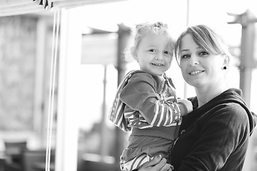 Image showing happy young family have fun  at home