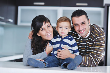 Image showing happy young family have fun  at home