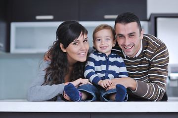 Image showing happy young family have fun  at home