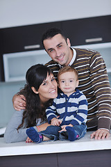 Image showing happy young family have fun  at home