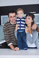 Image showing happy young family have fun  at home