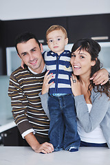 Image showing happy young family have fun  at home