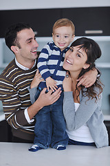 Image showing happy young family have fun  at home