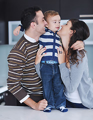 Image showing happy young family have fun  at home