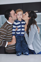 Image showing happy young family have fun  at home