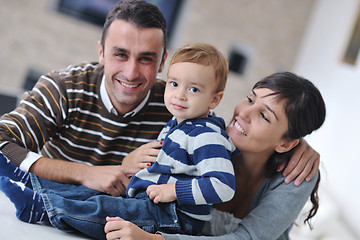 Image showing happy young family have fun  at home