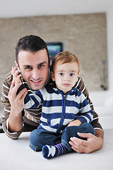 Image showing happy young family have fun  at home