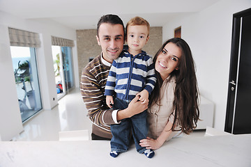 Image showing happy young family have fun  at home