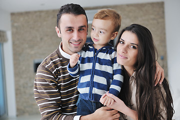 Image showing happy young family have fun  at home