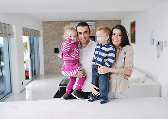 Image showing happy young family have fun  at home