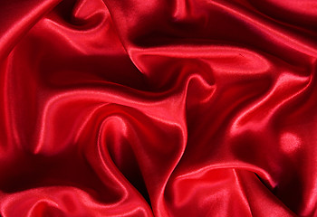 Image showing Smooth elegant red silk 