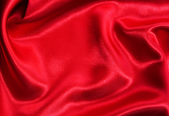 Image showing Smooth elegant red silk 