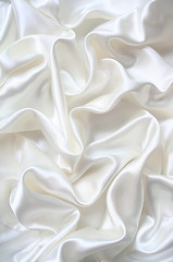 Image showing Smooth elegant white silk can use as wedding background