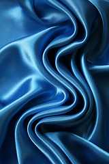 Image showing Smooth elegant dark blue silk can use as background 