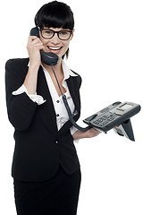 Image showing Professional lady speaking on phone