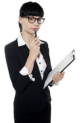 Image showing Thoughtful young business professional lady