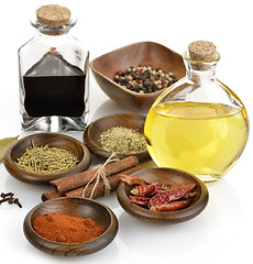 Image showing Olive Oil,Vinegar And Spices