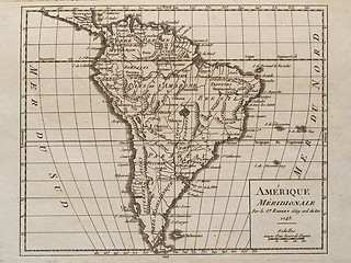 Image showing old original map of south America