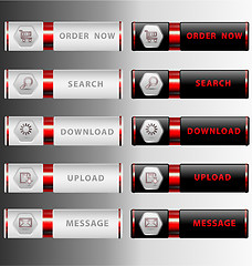 Image showing Highly detailed modern web buttons