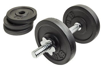 Image showing dumbbell and plates