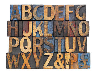 Image showing alphabet in antique wood type