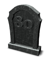 Image showing number eighty on gravestone
