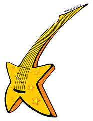 Image showing Guitar with stars