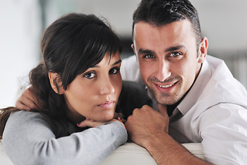 Image showing happy young couple relax at home