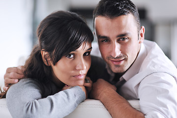 Image showing happy young couple relax at home