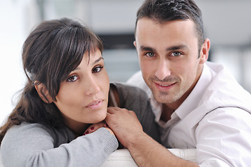 Image showing happy young couple relax at home