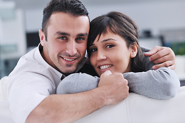 Image showing happy young couple relax at home