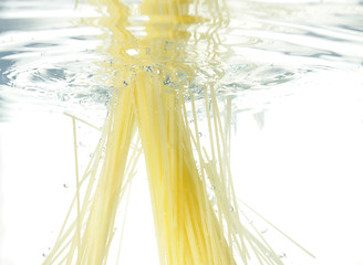 Image showing pasta cooking in water