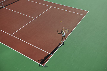 Image showing young woman play tennis 