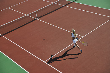 Image showing young woman play tennis 