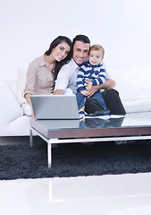 Image showing happy young family have fun  at home