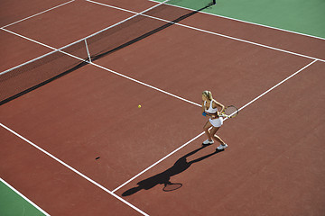 Image showing young woman play tennis 