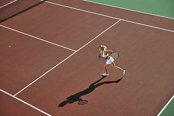 Image showing young woman play tennis 