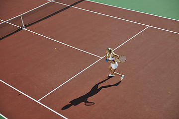 Image showing young woman play tennis 