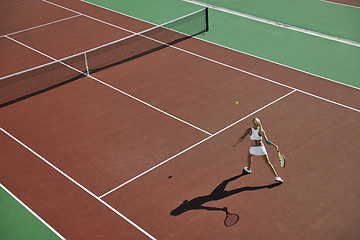 Image showing young woman play tennis 