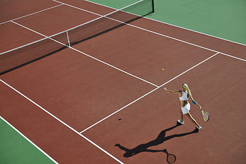 Image showing young woman play tennis 