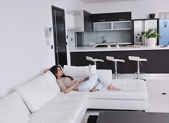 Image showing woman work on laptop at home