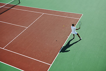 Image showing young woman play tennis 