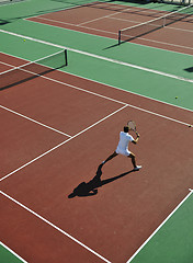 Image showing young woman play tennis 