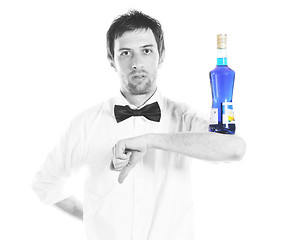 Image showing barman portrait isolated on white background