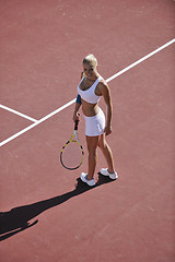 Image showing young woman play tennis