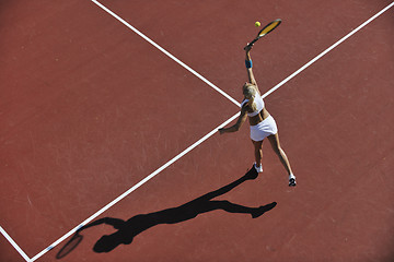 Image showing young woman play tennis 