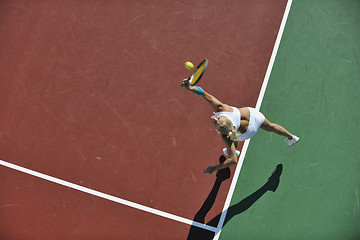 Image showing young woman play tennis 