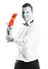 Image showing barman portrait isolated on white background