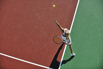 Image showing young woman play tennis 