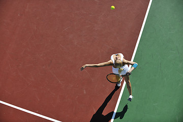 Image showing young woman play tennis 